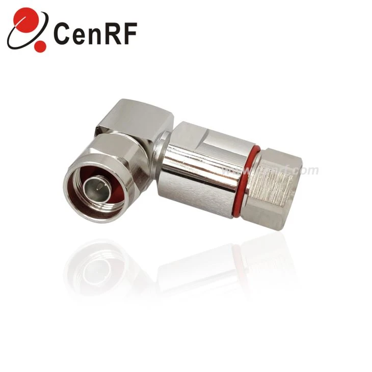 Conector RF N-Macho en ángulo recto para cable de baja pérdida de 1/2 "